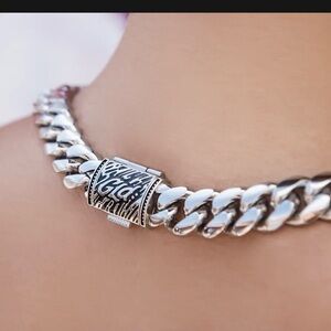 GLD Signature Cuban in White Gold- 12mm Chain Necklace‎ 16 inches long Christmas